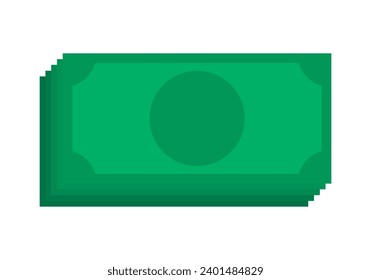 Green banknote in currency on white background.