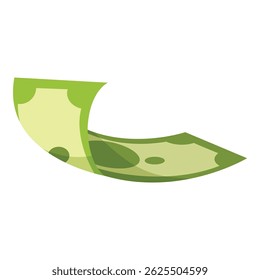 A nota de banco verde está balançando ao vento