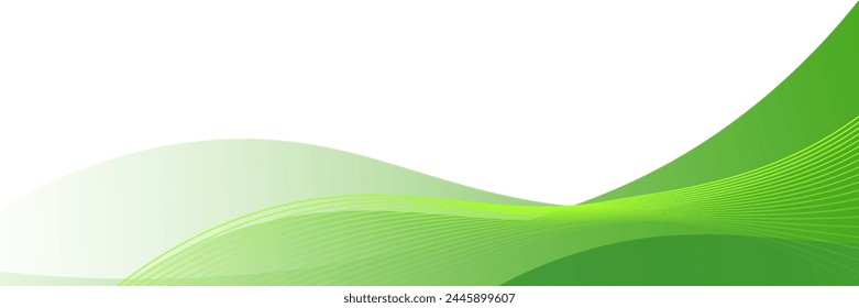 Anuncio verde, fondo verde abstracto con onda. Vector