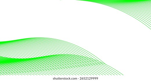 Green banner, abstract green background with wave. vector