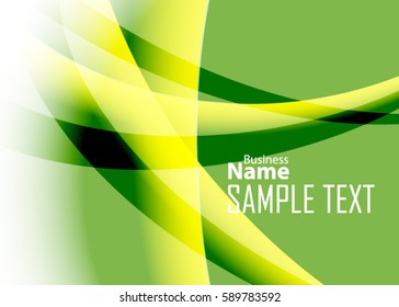 Green banner abstract template for card. Metal Background with waves and reflections. Business background, silver, illustration. Illustration of abstract background with a metallic element