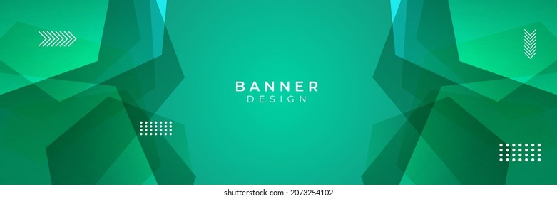 Green banner background. Abstract geometric design banner web template. Vector liquid shape layout banners.