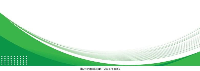 Fondo de Anuncio verde. Cabecera abstracta verde con líneas redondeadas para Anuncio de Web o póster. Ilustración vectorial.