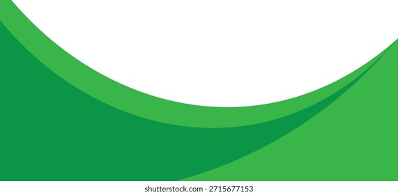 Green banner background. Green abstract header with rounded lines for web banner or poster.