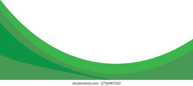 Green banner background. Green abstract header with rounded lines for web banner or poster.
