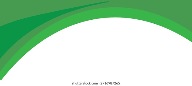 Green banner background. Green abstract header with rounded lines for web banner or poster.