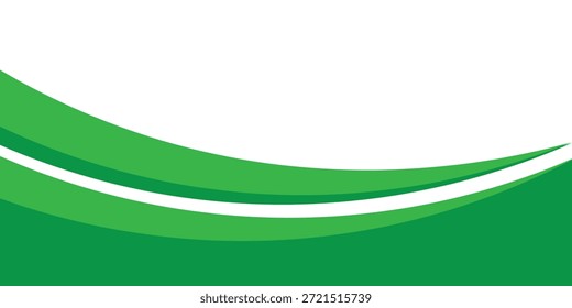 Green banner background. Green abstract header with rounded lines for web banner or poster.