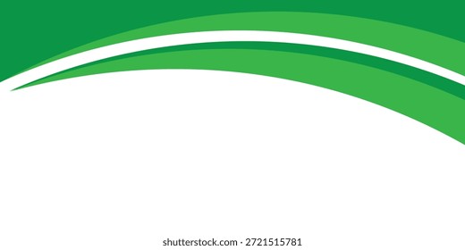Green banner background. Green abstract header with rounded lines for web banner or poster.