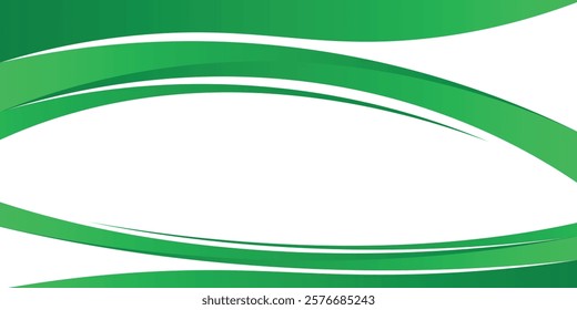 Green banner background. Abstract green wave header background with a white space for text