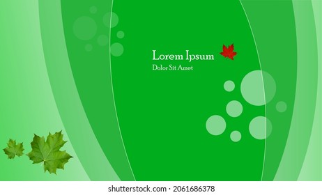 Green banner background with maple leafs
