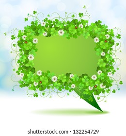 Green banner with clover