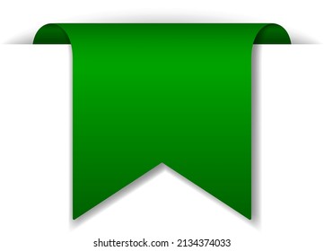 Grünes Bannerdesign auf weißem Hintergrund, Vektorgrafik