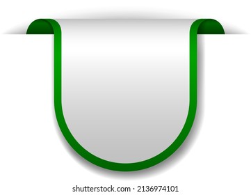 Green banner design on white background illustration