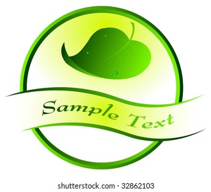  Green banner and leaf
