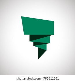 Green banner, ribbon vector illustration