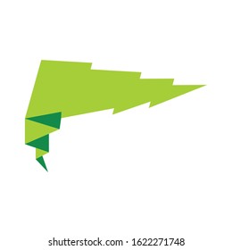 Green banner or ribbon vector on isolated background.