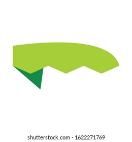 Green banner or ribbon vector on isolated background.