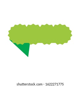 Green banner or ribbon vector on isolated background.