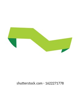 Green banner or ribbon vector on isolated background.