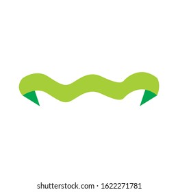 Green banner or ribbon vector on isolated background.