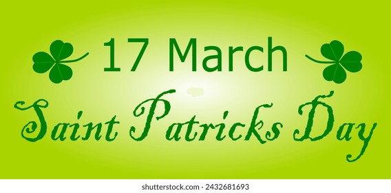 Green banner for St. Patrick's Day.