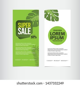 Green Banner super and big sale vector template. Design illustration for banner; advertising; greeting cards or print. Design happiness celebration.