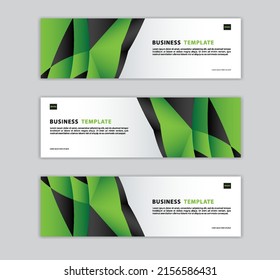 Green banner template vector illustration, Geometric banner design, green web background, polygonal Abstract background, web page, header for website, billboard, gift voucher, card, social media post