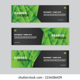 Green banner template vector illustration, Geometric banner design, green web background, polygonal Abstract background, web page, header for website, billboard, gift voucher, card, social media post