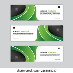 Green banner template vector illustration, Geometric banner design, green web background, polygonal Abstract background, web page, header for website, billboard, gift voucher, card, social media post