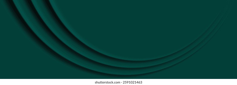 Green banner vector design. Horizontal banner with fold texture in green background. Modern green horizontal banner. Suit for backdrop, web design, webinar, poster, etc