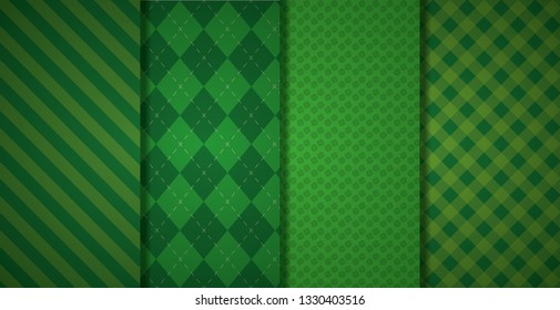 green banners checkered texture
