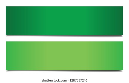 Green banners collection isolated on a white background