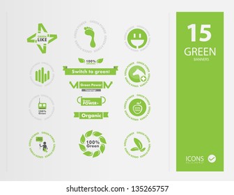 Green Banners (Set of 15 green banners)
