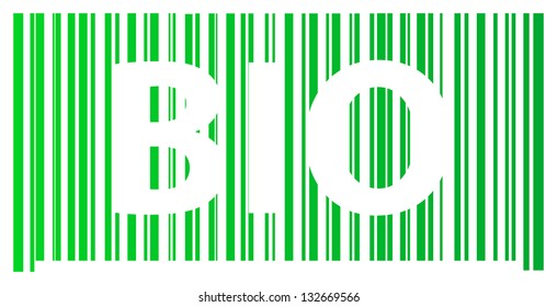 Green Bar code With Bio Writing