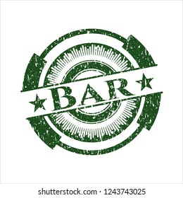 Green Bar grunge stamp