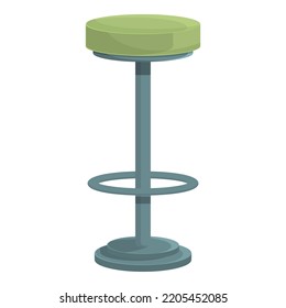 Green bar stool icon cartoon vector. Tall chair. Wood furniture