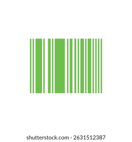Green barcode icon isolated on white background. Vector illustration