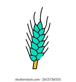 green barley plant line icon vector. green barley plant sign. isolated symbol illustration