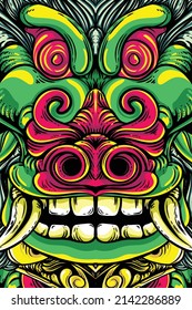 green barong face artwork illustration 