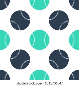 Green Baseball ball icon isolated seamless pattern on white background. Vector.