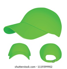 Green baseball cap. vector illustration