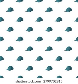 Green baseball caps forming a repeating pattern on a white background