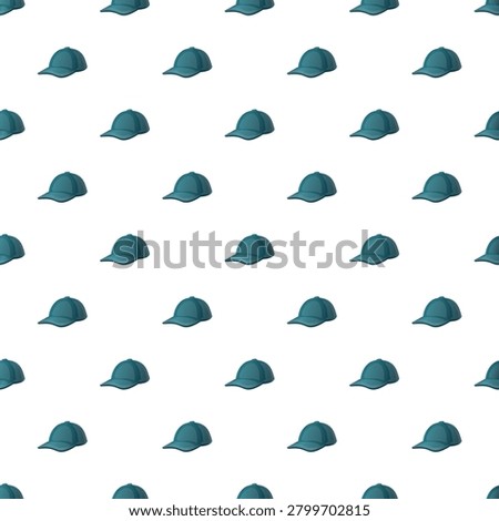 Green baseball caps forming a repeating pattern on a white background