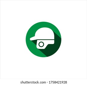 plantilla de diseño del logotipo del icono del vector del casco de béisbol verde para aplicaciones móviles o botón del sitio web