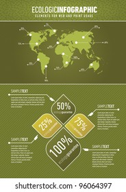 Green based ecologic infographic element for the web and print usage