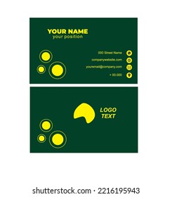 green basic color company business card