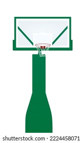 Grüner Basketballkorb. Vektorgrafik