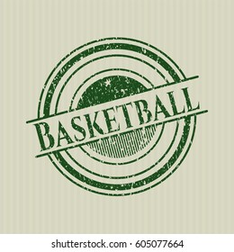 Green Basketball distress rubber grunge texture seal