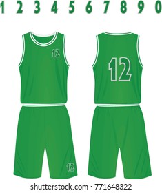 Green Basketball Uniform Vector Illustration Stock Vector (Royalty Free ...