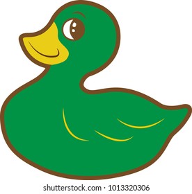 Green bath duck